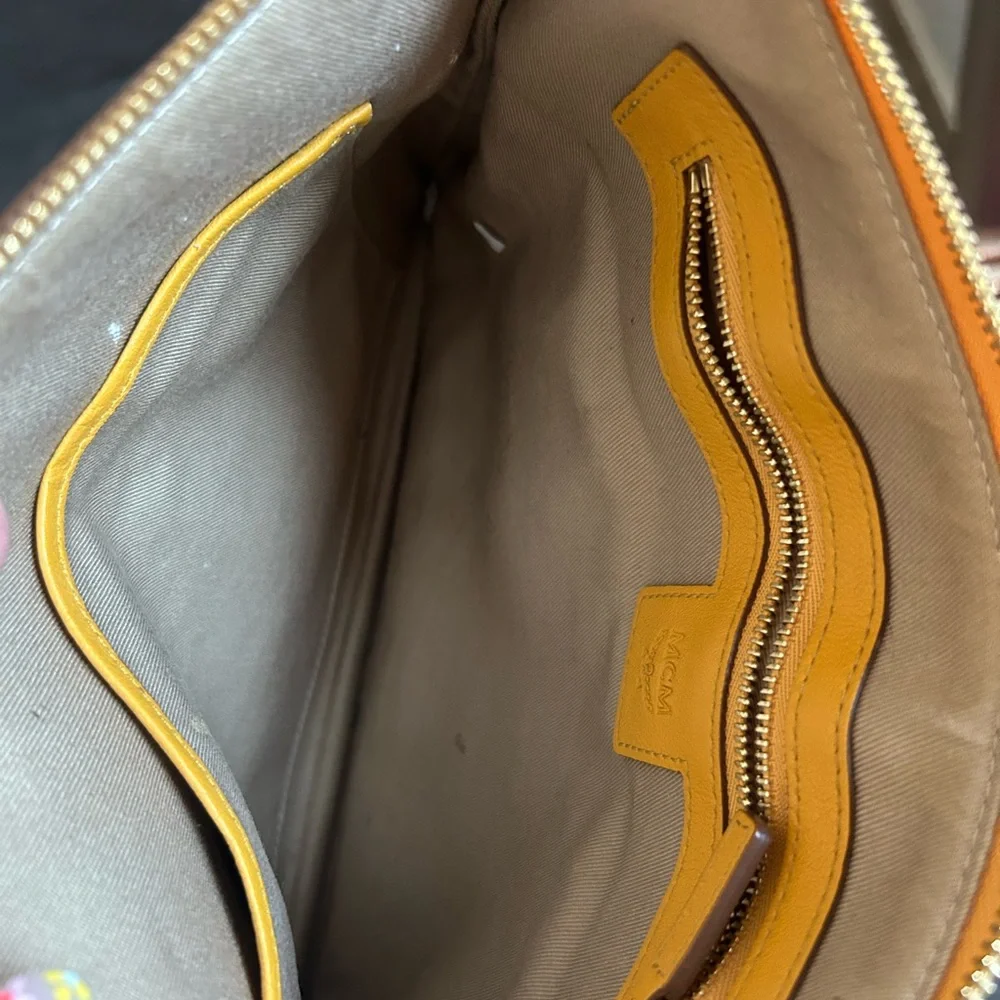MCM Visetos Tan Crossbody Bag with Black Logo - Picture 7 of 10